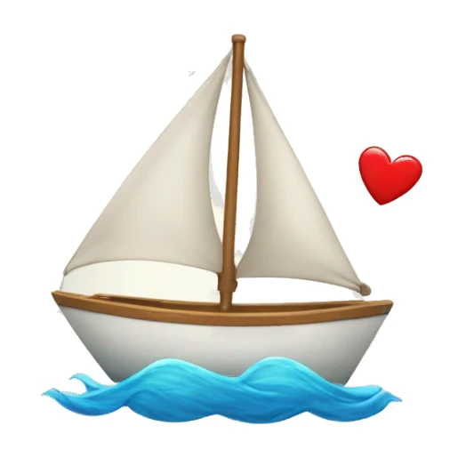 sailboat with heart on sail sticker