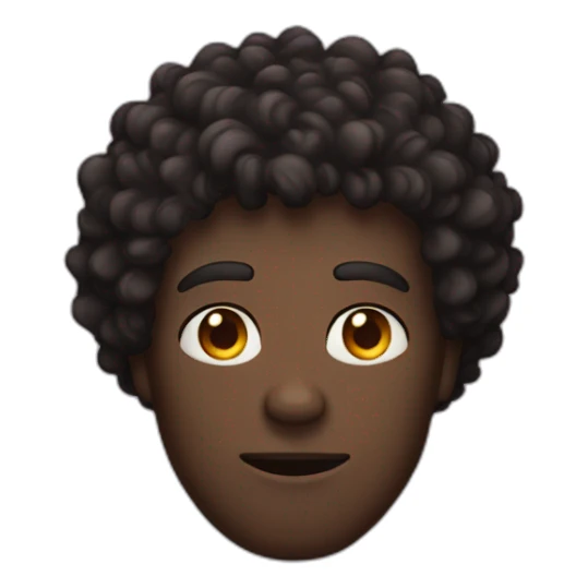 A dark-skinned curly-haired man with an evil expression on his face sticker