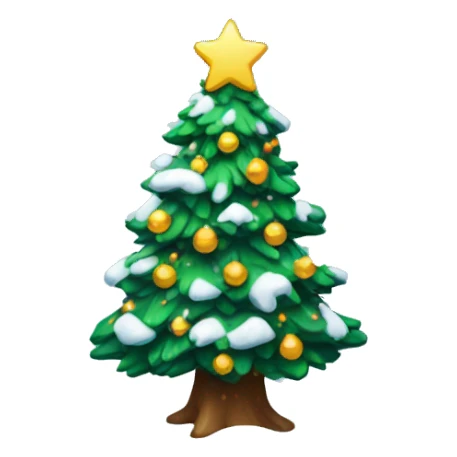 christmas tree with snow on  sticker