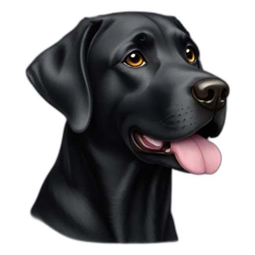 Senior Black lab small head tiny eyes small tongue sticker