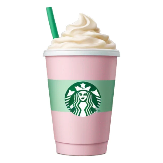 A pastel pink sturbucks coffee sticker