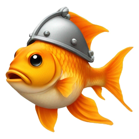 Goldfish wearing Viking helmet sticker