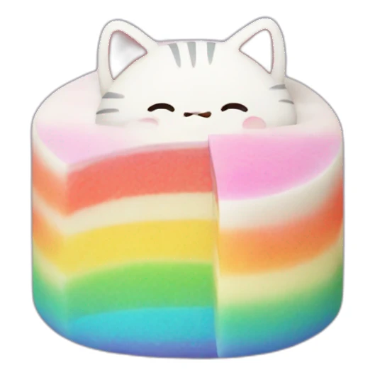 rainbow rice cake mochi cat sticker