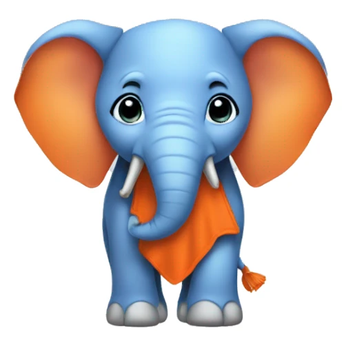 elephant wearing orange and blue outfit sticker