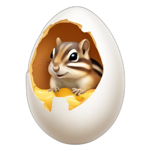 chipmunk hatching out of an egg sticker