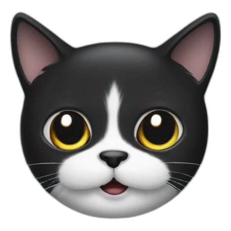 black-cat-white-mustache-face sticker