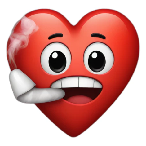 heart with smokes sticker