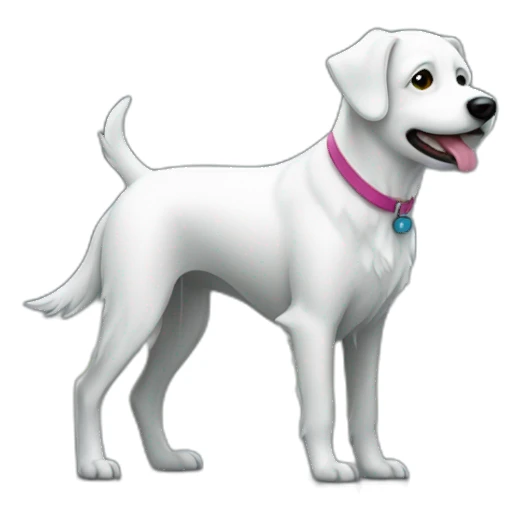 white dog walker in a rain sticker