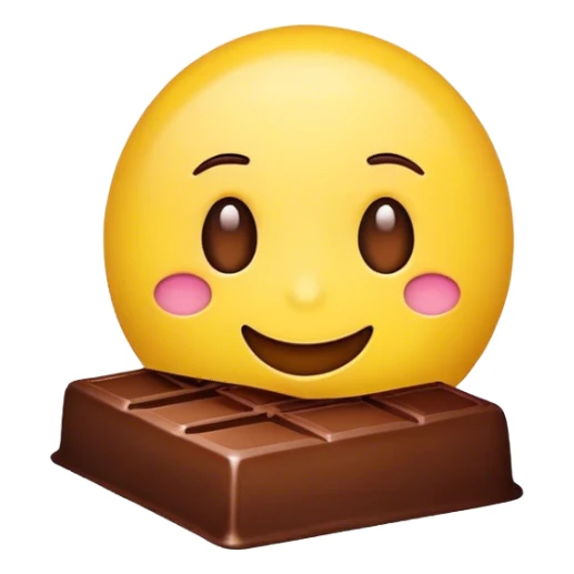 Yellow emoji with chocolate  sticker