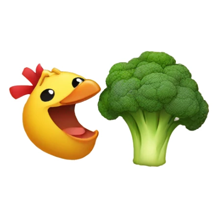 Brocoli and chicken kissing sticker
