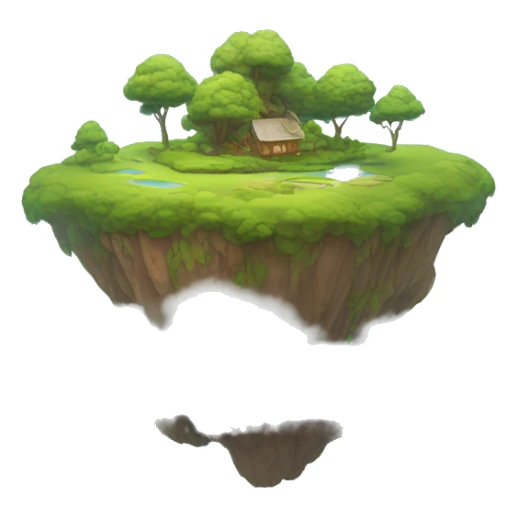 Floating island in the clouds sticker