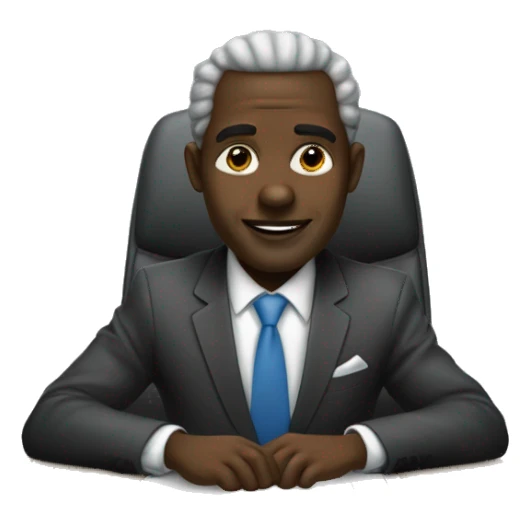 Un gentleman africain devant cson ordinateur de bureau sticker