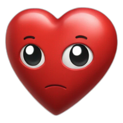 3D red steel heart sticker