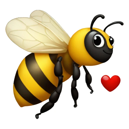 Bee with heart sticker