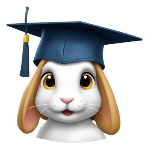fast rabbit profile graduation hat sticker