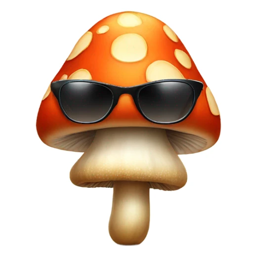 Mushroom with sunglasses  sticker