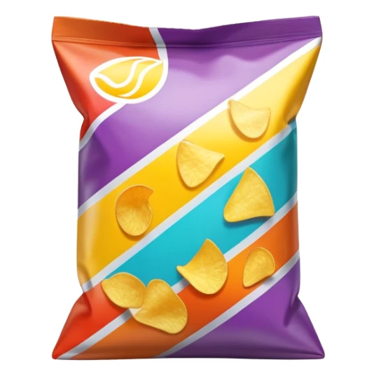 really simple chips bag from the side tilted, closed sticker