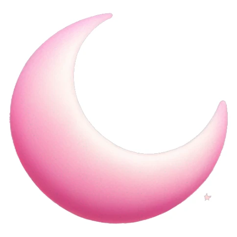 Pink crescent moon with sparkly white clouds sticker