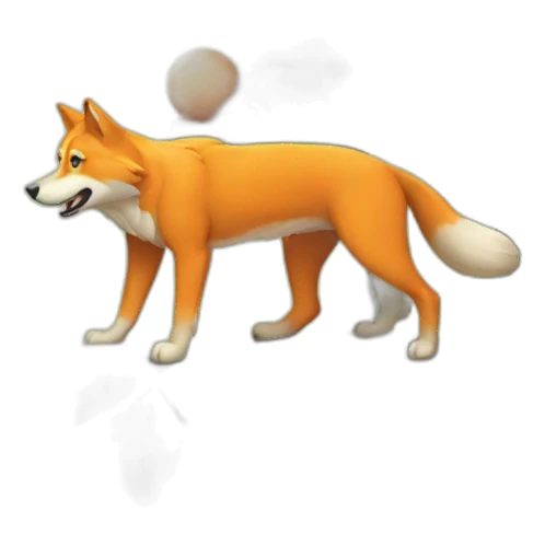 Orange climbing wolf sticker