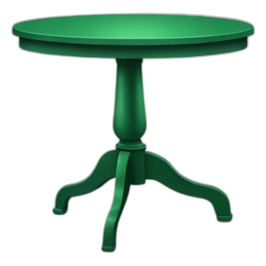Round green table with single leg sticker