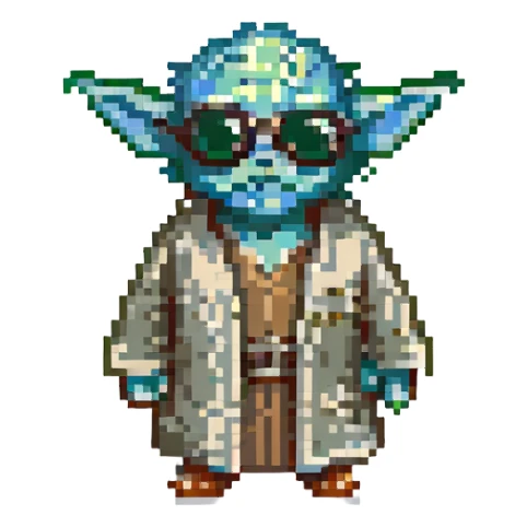 Yoda wearing sunglasses sticker