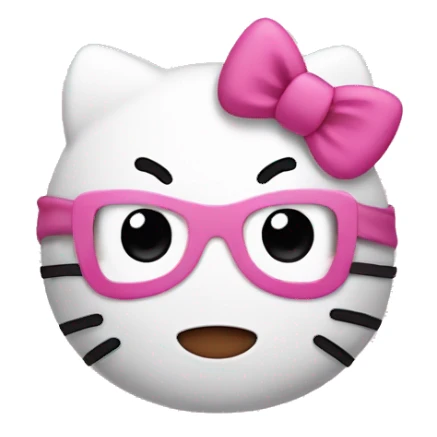 Hello Kitty wearing a pink mask sticker