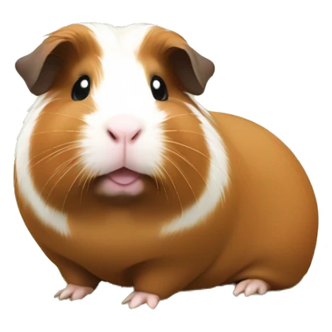 Brown  semi chubby guinea pig on grass sticker