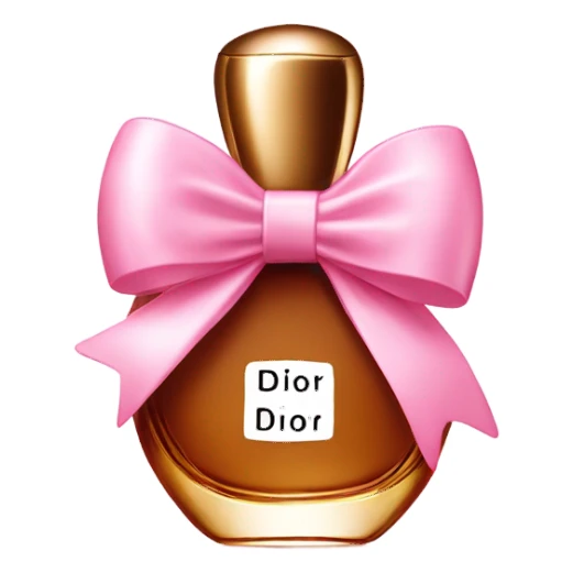Brown Dior perfume with a pink bow sticker