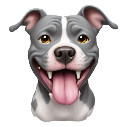 Grey Pitbull tongue out  sticker