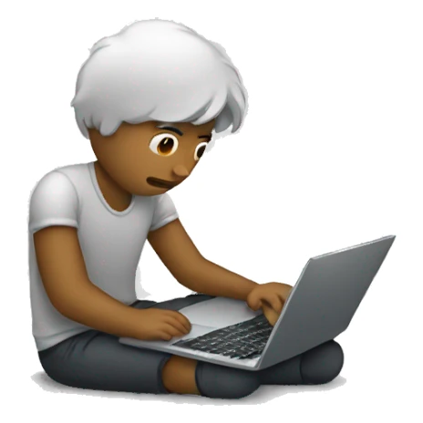 sad person with laptop sticker