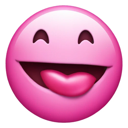Pink smiley face with pink lips  sticker