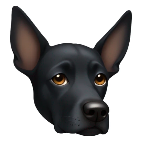 Black dog with pointy ears sleeping sticker