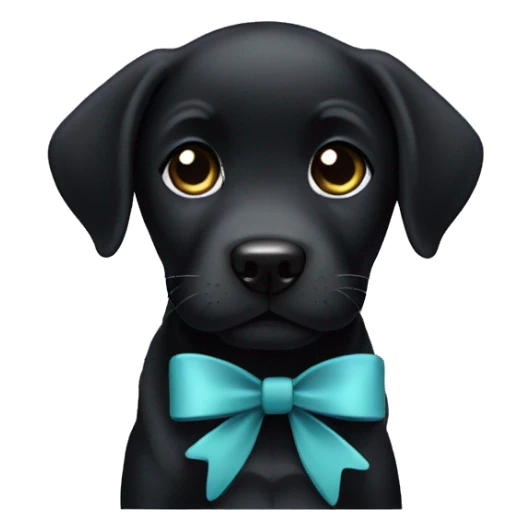 Black lab puppy with bow sticker