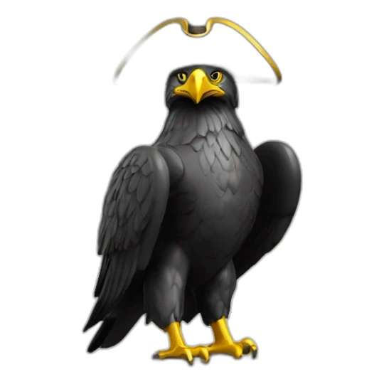 statue golden eagle with napoleon tricorne hat sticker