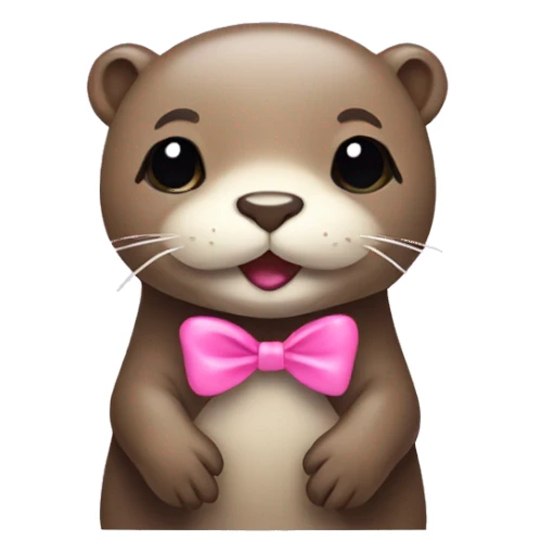 Otter with pink bow sticker