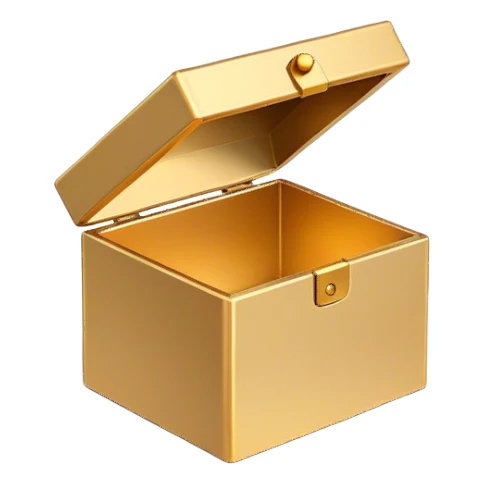 A simple, minimalist open magic box with a subtle shadow underneath, symbolizing an empty space ready to be filled. The design is flat, modern, and uncluttered, perfect for an empty state UI. sticker