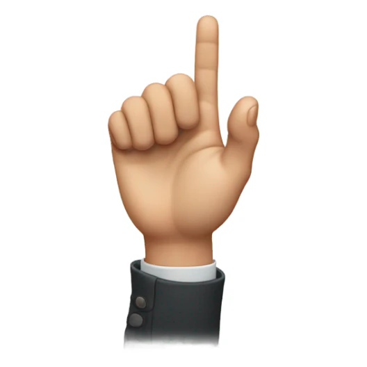 hand with fingers turned downward sticker