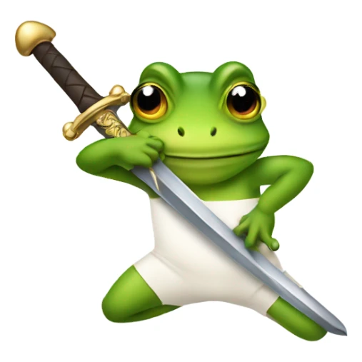 A frog swinging a sword  sticker