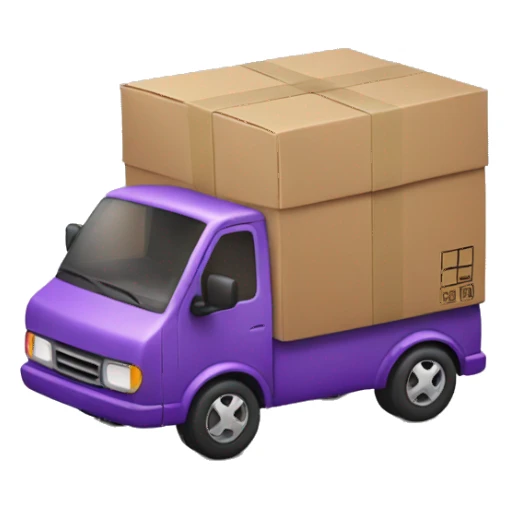 Delivery car with violet accents sticker