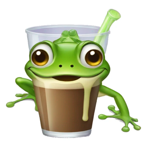 frog drinking grimace shake sticker