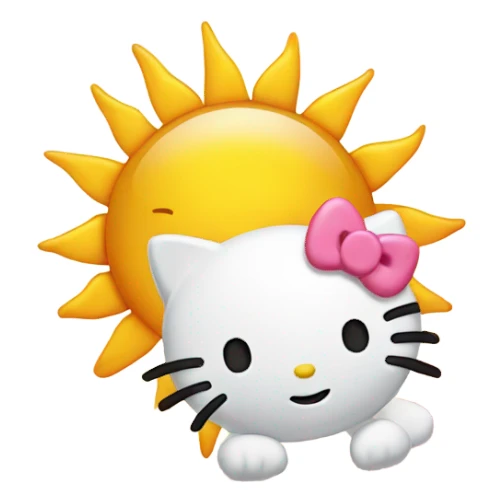 Sun and hello kitty sticker