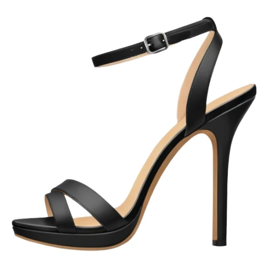 open toe black high heels fullopen sandals sticker