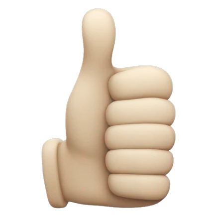 white clay style thumbs up sticker