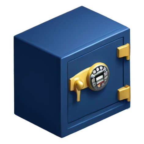 3d  isometric small safe in dark blue sticker