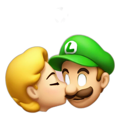 luigi-kissing-peach sticker