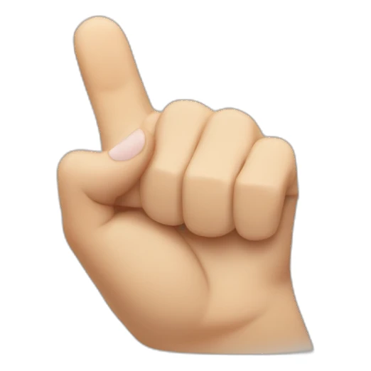 Closed fist Removing another finger between two fingers sticker