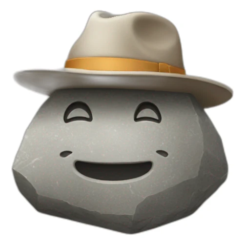Stone with hat sticker