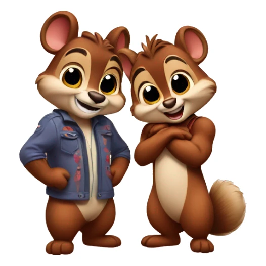 Chip and dale in love sticker