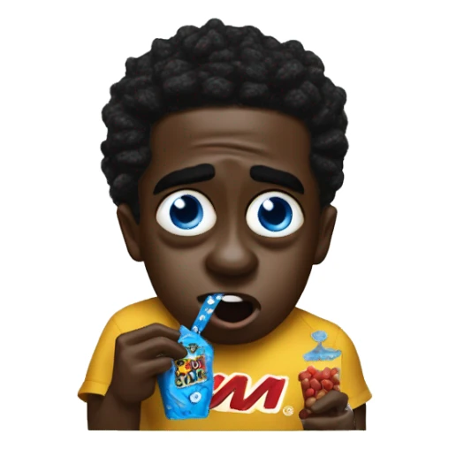 Kodak black eating one blue m&m sticker