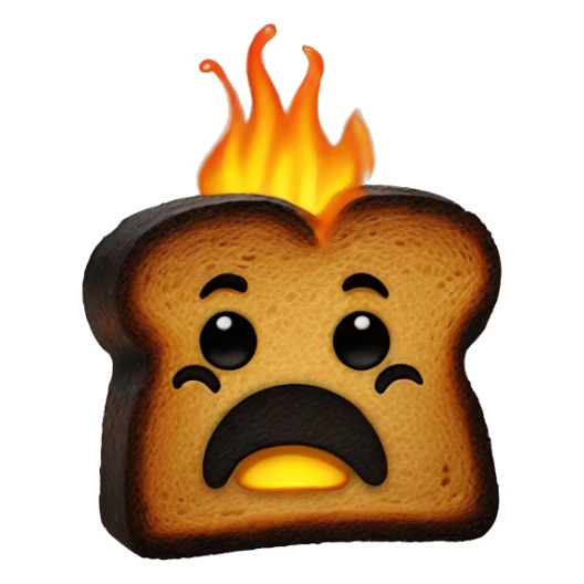 black burned toast sticker
